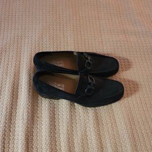 Salvitore Ferragamo blue suede shoes